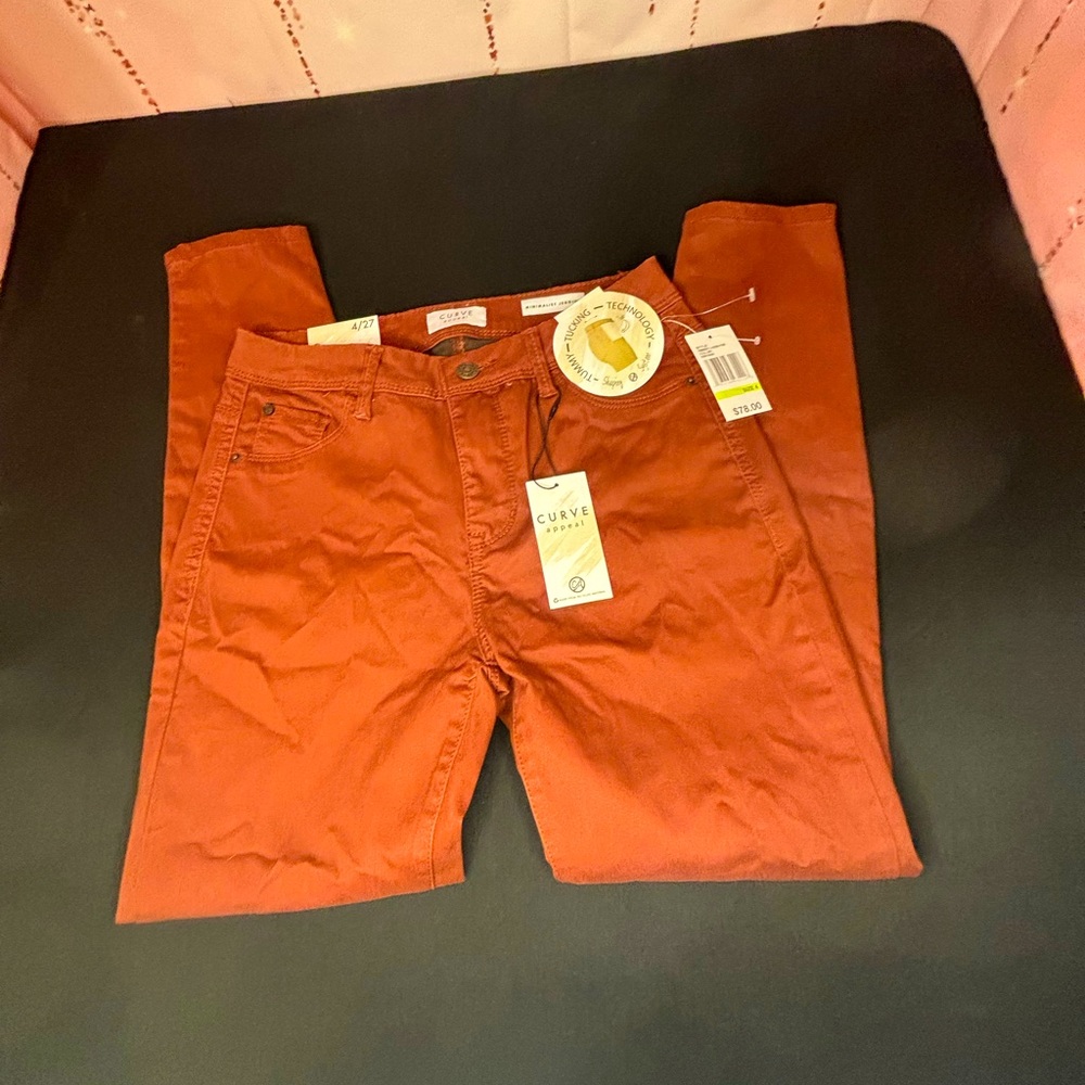 Rust Color Skinny Jeans